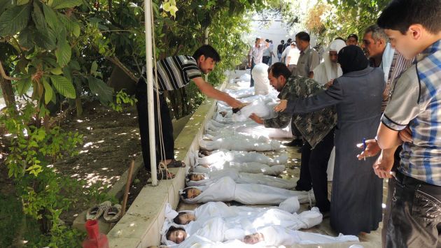 ATROCIDAD. Hay cientos de niños entre las víctimas de uno de los peores ataques de Assad en Siria. (AFP)