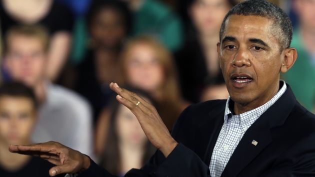 Barack Obama hoy durante discurso en la Universidad de Binghamton. (AP)