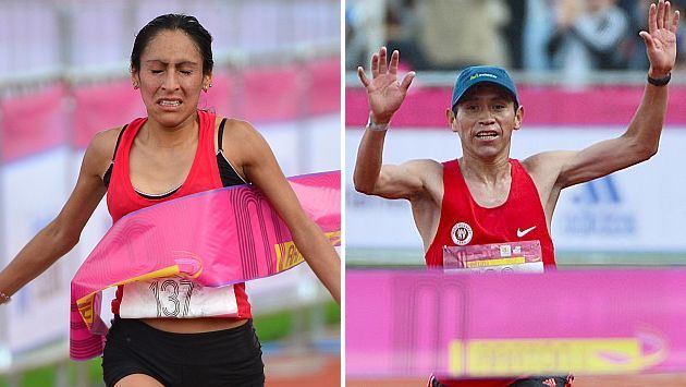 Gladys Tejeda y Raúl Pacheco triunfaron en la Maratón de México. (AFP)