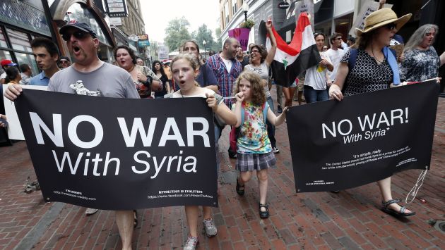 PROTESTAS. Los estadounidenses no quieren una nueva guerra después de Irak y Afganistán. (AP)