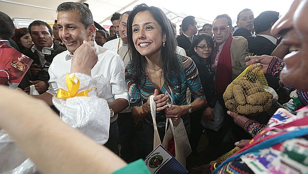 Ollanta Humala y Nadine Heredia en la inauguración de la feria. (César Fajardo/Perú21)