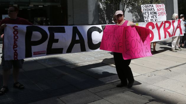 La protesta del colectivo Code Pink no se detiene en Washington. (AP)