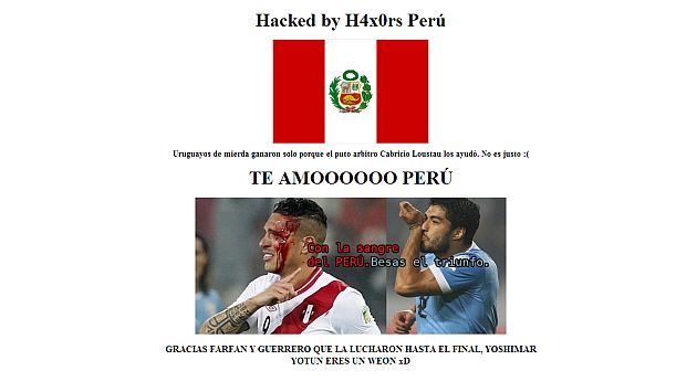 Página web fue hackeada por peruanos. (Internet)