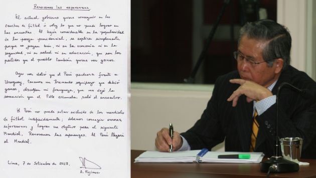 Alberto Fujimori dejó de lado sus pedidos de libertad y escribió sobre fútbol. (Peru21)