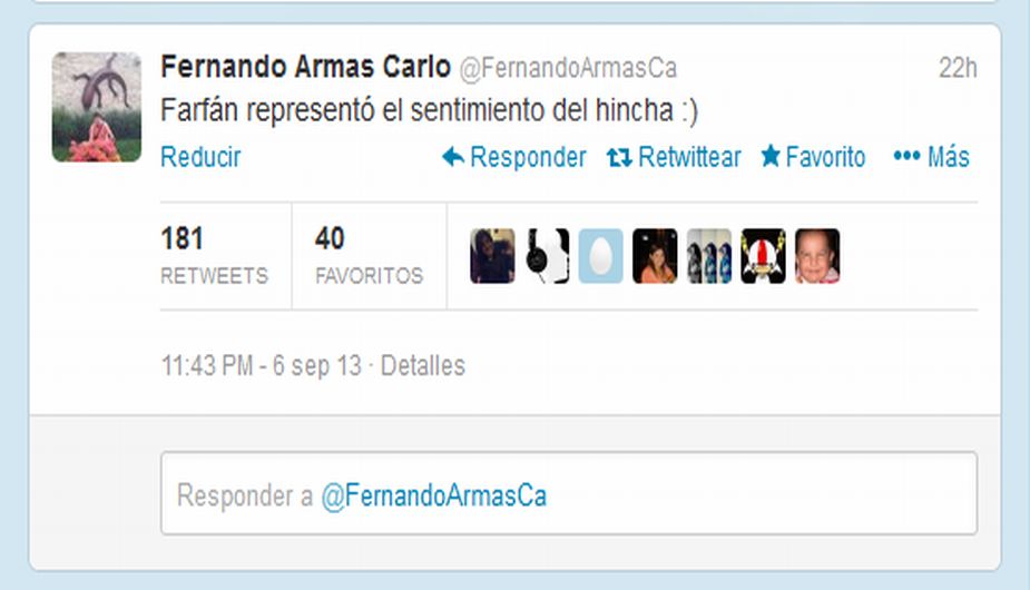 El comediante Fernando Armas también respaldó las lágrimas de Farfán, diciendo que se trataba del sentimiento nacional. (@FernandoArmasCa)
