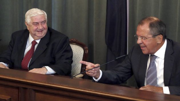Walid Mualem y Serguei Lavrov se reunieron ayer en Moscú. (EFE)