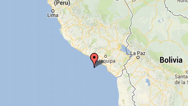Mapa de la ubicación del sismo en Arequipa. (IGP)