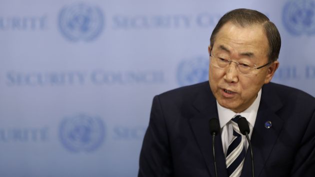 Ban Ki-moon tras exponer ante el Consejo de Seguridad de la ONU. (AP)