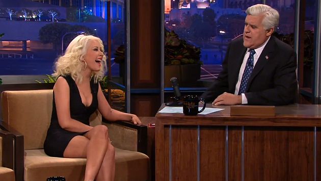 Christina Aguilera se presentó en el programa de Jay Leno. (Internet)