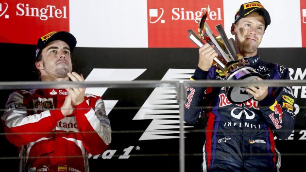 Vettel dejó atrás a Fernando Alonso y Kimi Raikkonen. (EFE)