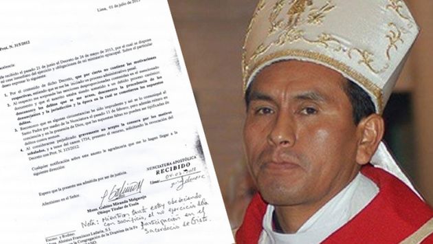 SE DEFIENDE. A través de esta carta, el obispo Gabino Miranda busca revocar su destitución del sacerdocio. (Difusión)