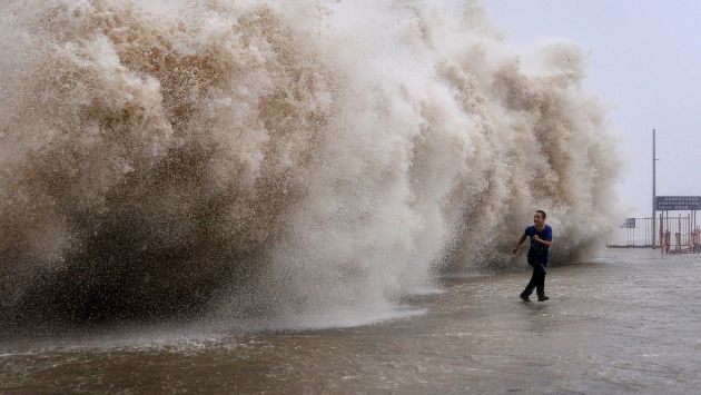 Tifón ‘Usagi’ a su paso por provincia china de Guangdong. (AFP)