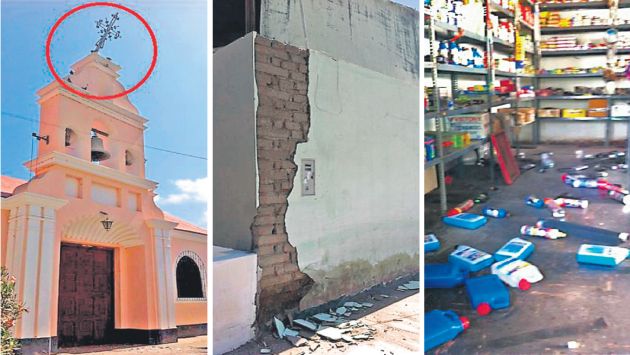 DAÑOS EN VIVIENDAS. Casas y edificios públicos resultaron con rajaduras tras el fuerte sismo de ayer. (Marco de la Torre/USI)