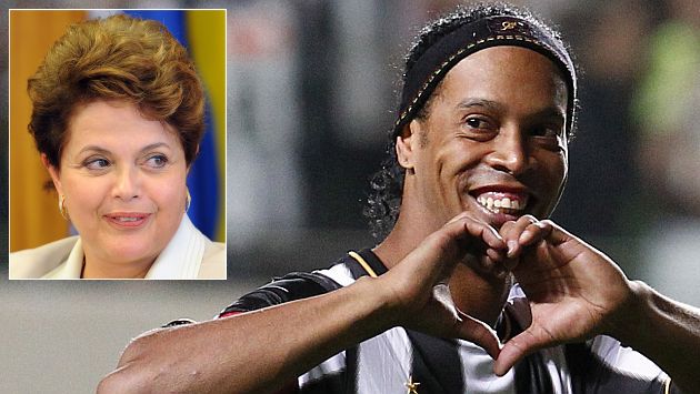 Ronaldinho agradeció tuit de Dilma Rousseff. (AP)