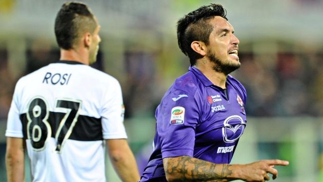 Revancha. Juan Vargas usa la camiseta 66 en la Fiorentina. Marcó luego de 29 meses. (EFE)