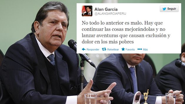 Alan García se manifestó una vez más en su Twitter. (David Vexelman)