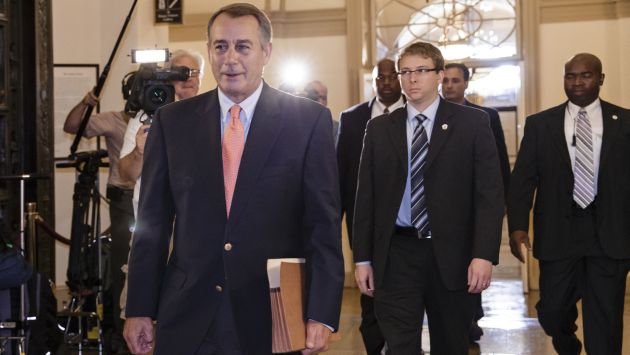 John  Boehner a su llegada al Capitolio. (AP)
