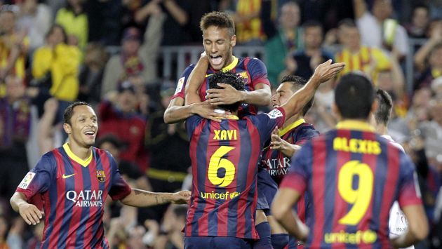 Neymar marcó un tanto en la goleada del Barcelona sobre el Valladolid. (EFE)