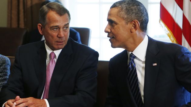John Boehner y Barack Obama durante una reunión por el conflicto en Siria a inicios de setiembre. (Reuters)