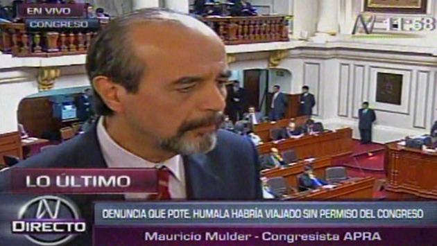 Mulder apunta contra viajes de Humala. (Canal N)