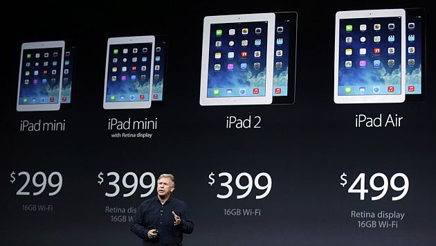 Phil Schiller, vicepresidente de Apple, presentó la nueva iPad Air. (AP)