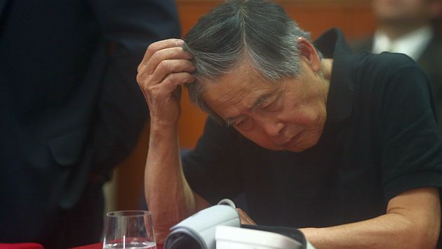 Alberto Fujimori durante una audiencia judicial por caso de diarios ‘chicha’. (Perú21)