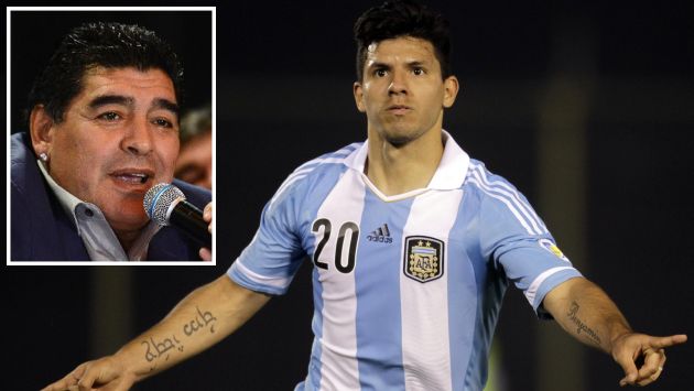 Agüero evitó entrar más en polémica con Maradona. (AFP/Reuters)
