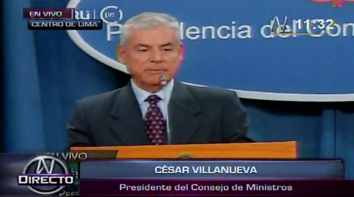 César Villanueva declaró en la sede de la PCM. (Canal N)