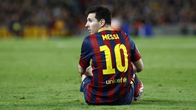 Messi sufrió una rotura en el biceps femoral de la pierna izquierda. (AFP)