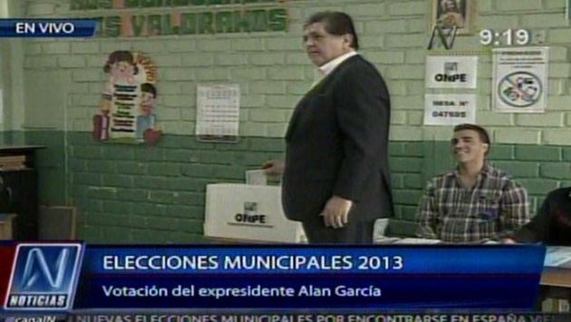 Alan García cumplió su deber cívico. (Canal N)