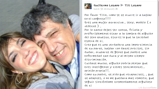 Padre de Tilsa está orgulloso de ella. (Twitter Tilsa Lozano)