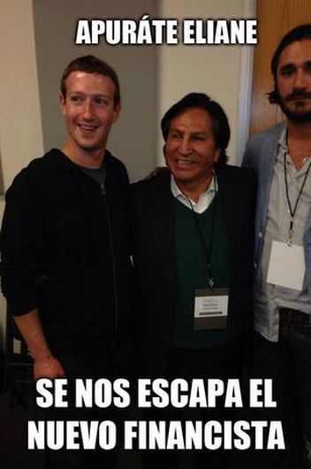 El expresidente Alejandro Toledo se lució en EEUU con el creador de Facebook, Mark Zuclerberg, durante el ‘hackathon’ (maratón de programadores) realizado en Silicon Valley, California. (Facebook)
