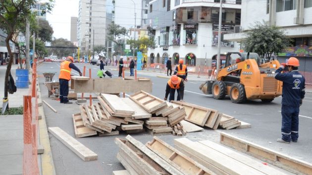 La avenida Larco es remodelada desde agosto pasado.  (Difusión)
