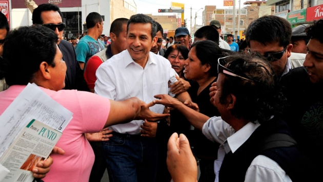 Ollanta Humala en la plaza principal de Pisco. (Difusión)
