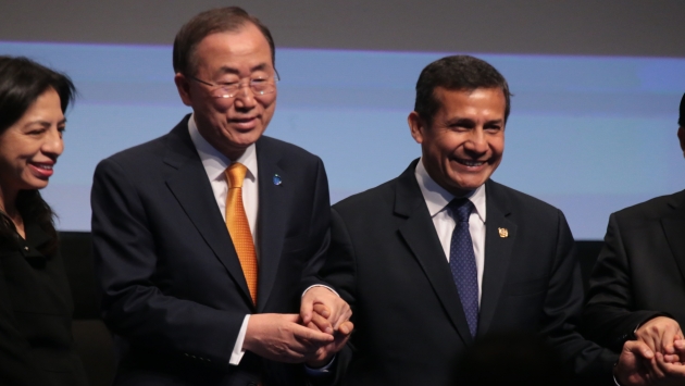 OPORTUNIDAD. Humala y Ban Ki-Moon destacan rol de los jóvenes. (Martín Pauca)
