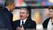 Histórico saludo de Obama a Raúl Castro