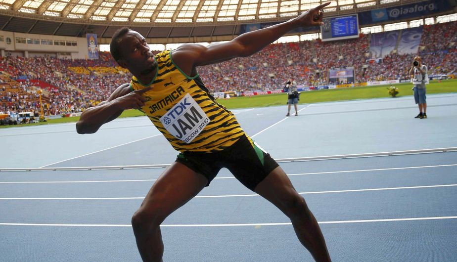 Usain Bolt. El gigante de 1.95 metros ratificó su condición de rey de la velocidad con un triplete en el Mundial de Moscú. Venció en los 100, 200 y en el relevo de 4x100 metros con el equipo de Jamaica. (Reuters)