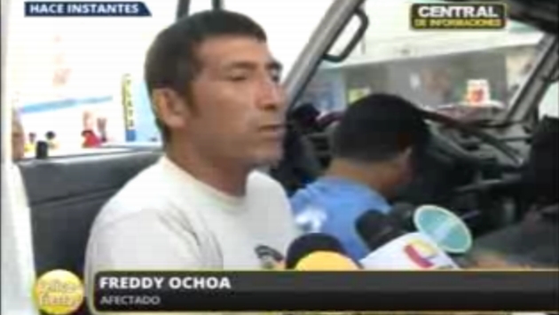 Fredy Ochoa, chofer del camión resultó ileso. (RPP TV)