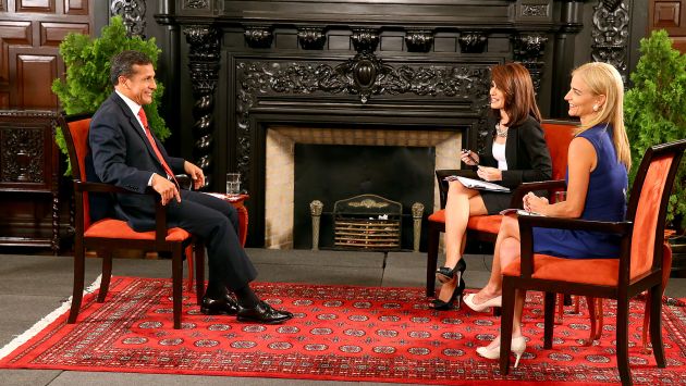 Ollanta Humala dio una entrevista a dos periodistas en Palacio de Gobierno. (Andina)