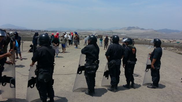 Enfrentamientos entre miembros de construcción civil en Chilca. (Shirley Ávila)