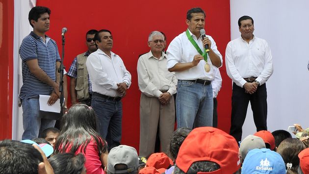 Ollanta Humala habló de asociación de medios durante un evento en Cañete. (Andina)