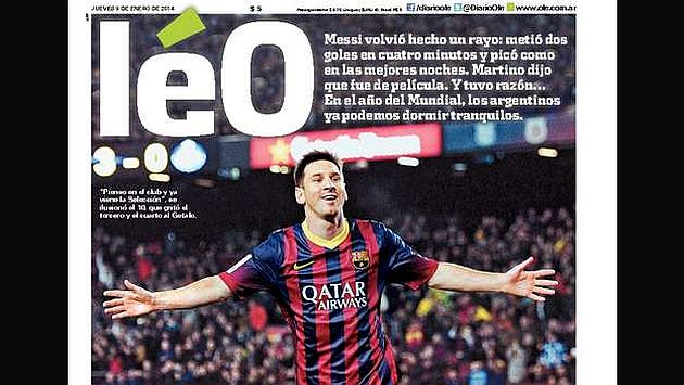 Lionel Messi: Prensa internacional celebró su regreso. (Internet)