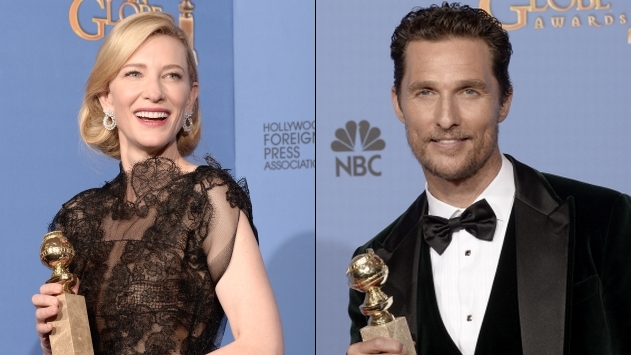 Matthew McConaughey y Cate Blanchet se llevaron el premio a Mejor Actor y Actriz, respectivamente. (AFP)