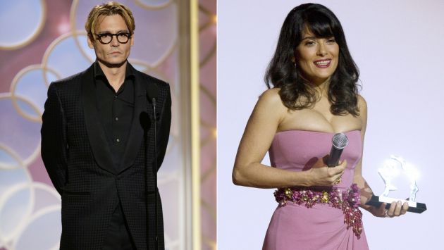 Johnny Depp y Salma Hayek, candidatos a peores actores del año . (AP/EFE)