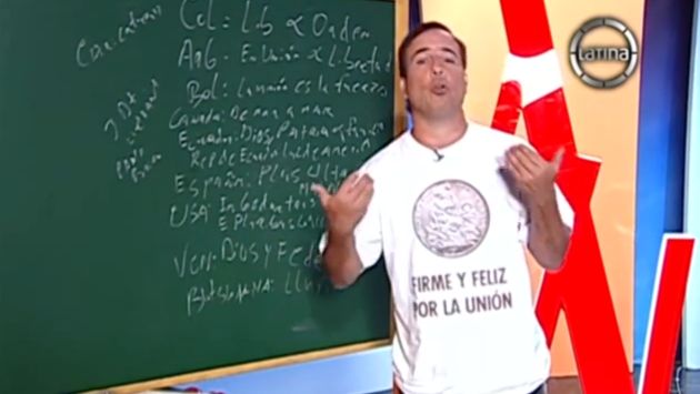 La Escuelita de Mariátegui: Los lemas nacionales de los países. (Captura de TV)