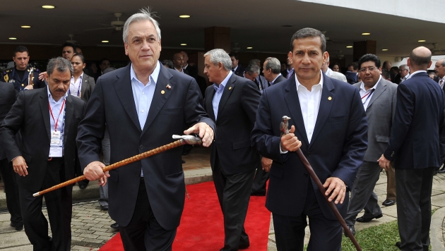 Encuentros. Humala y Piñera podrían coincidir en cumbres internacionales luego del fallo. (Presidencia)