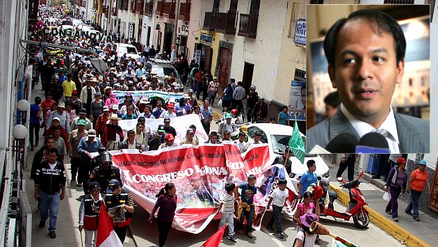 Juan Díaz Dios pide al Gobierno intervenir en marchas antimineras en Cajamarca. (Fabiola Valle)