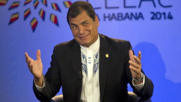 Rafael Correa Rafael Correa felicita a Perú y Chile por superar diferendo. (AP)