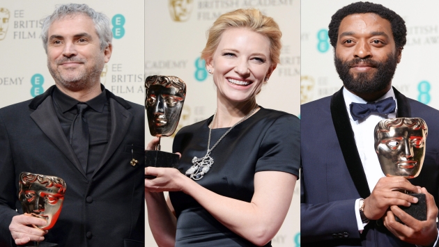 Alfonso Cuarón, Cate Blanchet y Chiwetel Ejiofor, algunos ganadores de la noche. (Agencias)