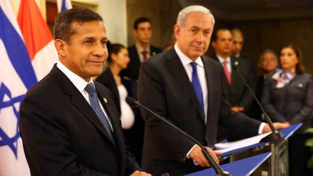 Ollanta Humala propone a Israel ampliar el comercio bilateral. (Presidencia Perú)